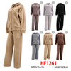 12 Sets Winter Warm Cozy Lining Outfit Gym Legging Pants Joggers And Hoodie Jacket Top Set HF1261