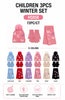 Wholesale Kids Boys Girls 3 Pieces Set Cute Butterfly Print Winter Knit Hats Beanie Scarf Gloves With Pom HS858