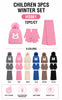 Wholesale Kids Boys Girls 3 Pieces Set Cute Bunny Design Print Winter Knit Hats Beanie Scarf Gloves With Pom HS861