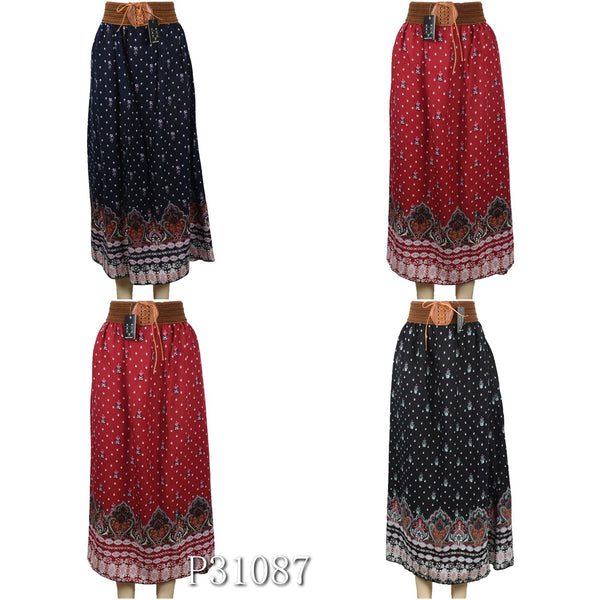 Wholesale Fashion Flower Print Long Maxi Skirts - OPT FASHION WHOLESALE