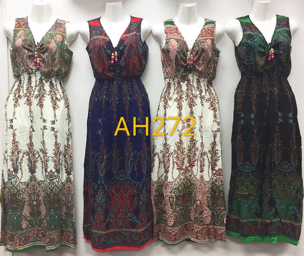 NYC Wholesale Fashion Long Maxi Flower Dresses Summer Sundresses, AH272 - OPT FASHION WHOLESALE