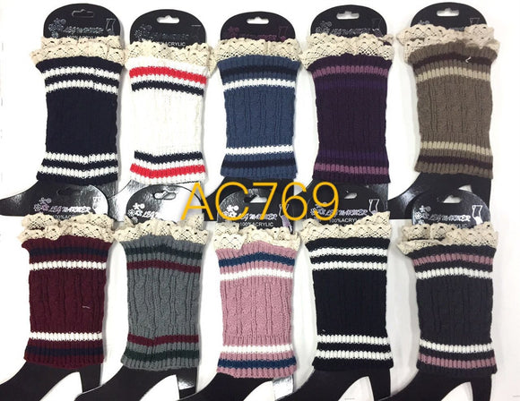 Wholesale Cable Knit Short Leg Warmers Boot Cuffs AC769 - OPT FASHION WHOLESALE