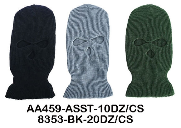Knit Ski Face Balaclava Mask Tri-hole High Quality AA459 - OPT FASHION WHOLESALE