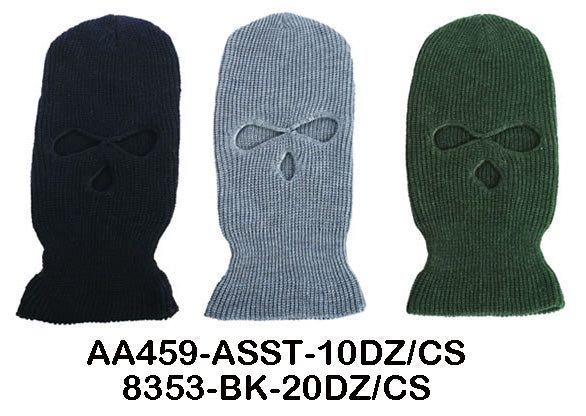 Knit Ski Face Balaclava Mask Tri-hole High Quality AA459 - OPT FASHION WHOLESALE