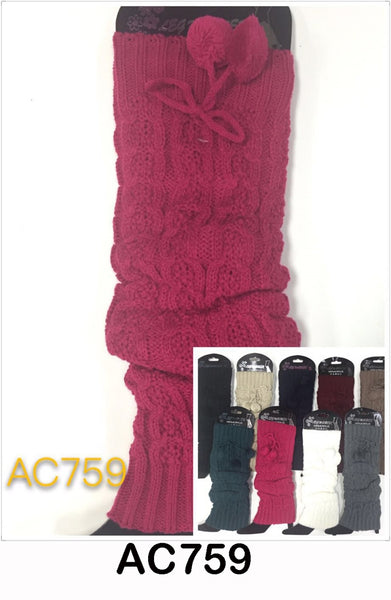 Wholesale Cable Knit Long Leg Warmers Boot Cuffs AC759 - OPT FASHION WHOLESALE