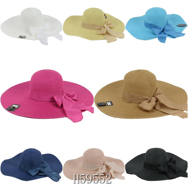 Wholesale Summer Straw Wide Brim Bucket Hats H59552 - OPT FASHION WHOLESALE