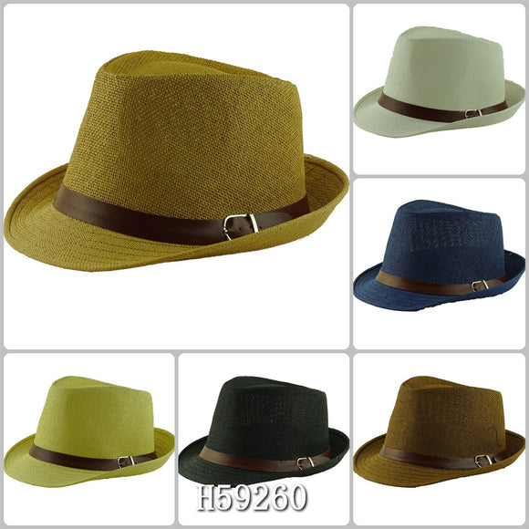 Wholesale Summer Sun Straw Fedora Hats H59260 - OPT FASHION WHOLESALE