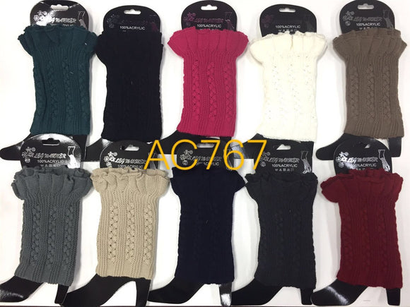 Wholesale Cable Knit Short Leg Warmers Boot Cuffs AC767 - OPT FASHION WHOLESALE