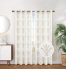Organza Sheer Embroidered Grommet Top Window Curtain Panel, 81055