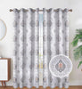 Jacquard Embroidered Damask Pattern Room Darkening Grommet Top Window Curtain Panel, 81067