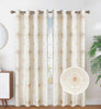 Jacquard Embroidered Damask Pattern Room Darkening Grommet Top Window Curtain Panel, 81067