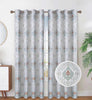 Jacquard Embroidered Damask Pattern Room Darkening Grommet Top Window Curtain Panel, 81067