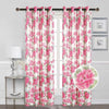 Blackout Thermal Insulated Floral Room Darkening Grommet Top Window Curtain Panel w/Foil, 81069