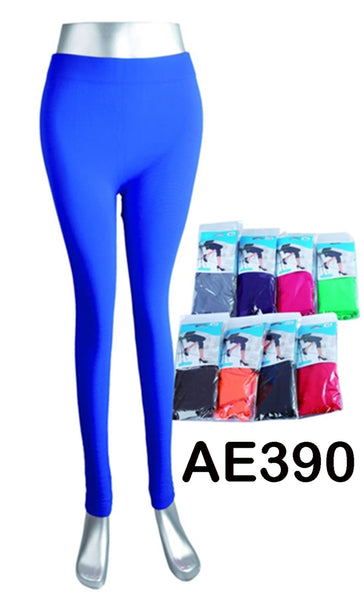 NYC Wholesale Lady Solid Plain Leggings Pants Assorted Colors AE390 - OPT FASHION WHOLESALE
