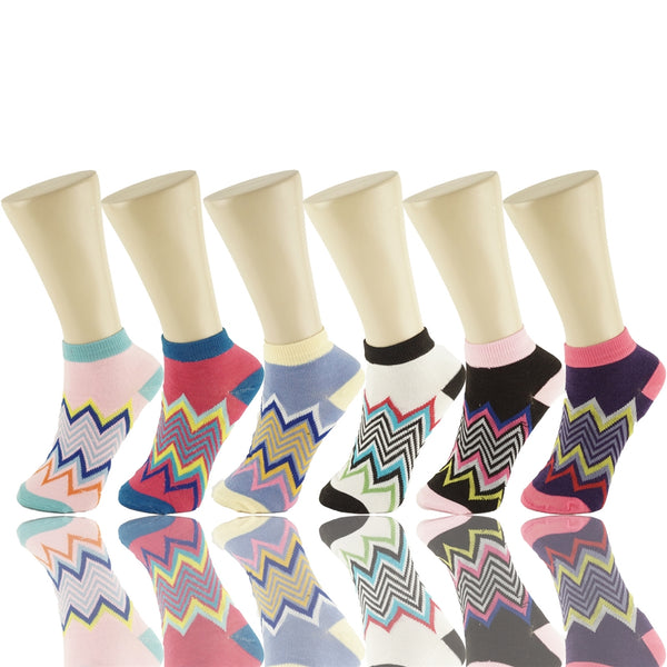 Wholesale 12 Pairs Lady Girls Ankle Socks Low Cut Assorted Colors S18330 - OPT FASHION WHOLESALE
