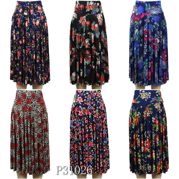 Wholesale Fashion Flower Print Long Maxi Skirts, P31026 - OPT FASHION WHOLESALE