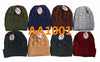 Lady Winter Ribbed Cable Knitted Long Cuffed Hat Beanies Skull Cap Fur Lining AA1001 - OPT FASHION WHOLESALE
