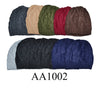 Lady Winter Ribbed Cable Knitted Hat Beanies Skull Cap Fur Lining AA1002 - OPT FASHION WHOLESALE