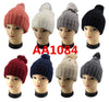 Winter Cable Knitted Cuffed Hat Beanies Skull Cap Fur Lining W/Fur Pom AA1084