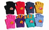 Girls Fingerless Magic Knit Half Finger Love Gloves AF142 - OPT FASHION WHOLESALE
