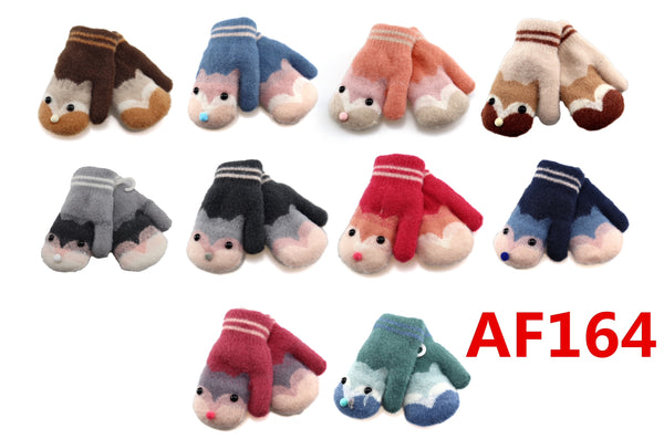 Girls Boys Kids Children Animal Mitten Gloves AF164