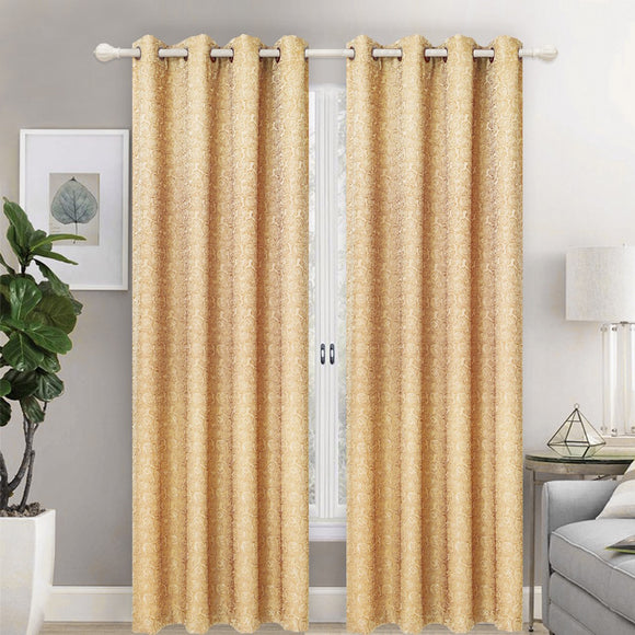 Lined And Interlined Embroidered Grommet Top Window Curtain Panel Drape, 81001 - OPT FASHION WHOLESALE