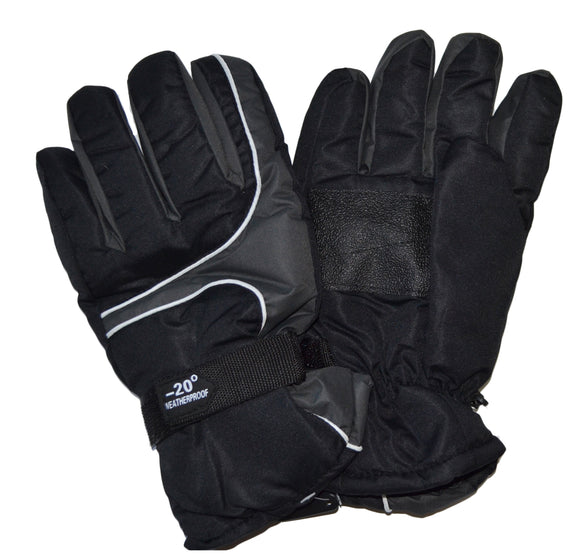 Waterproof Ski Gloves With Leather Palm G9402 - OPT FASHION WHOLESALE