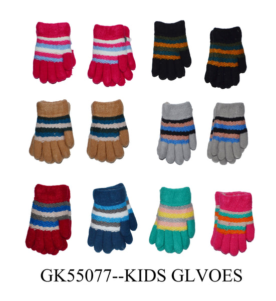Wholesale Baby Girls Boys Toddler Knit Magic Gloves W/ Fur Lining GK55077 - OPT FASHION WHOLESALE