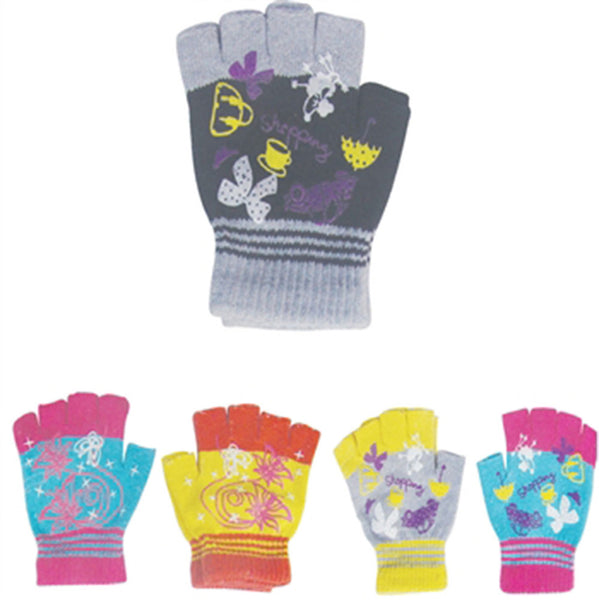 Children Teenager Knit Magic Fingerless Gloves GS0822 - OPT FASHION WHOLESALE
