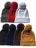 Wholesale Children Kids Cuffed Knit Ski Hats with Pom Pom Beanie, H53007 - OPT FASHION WHOLESALE