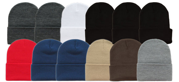 Wholesale Cuff Roll Kid's Knit Ski Long Beanie Hats H8001K - OPT FASHION WHOLESALE