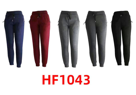 Lady Winter Warm Solid Color Pants Fur Lining Leggings HF1043