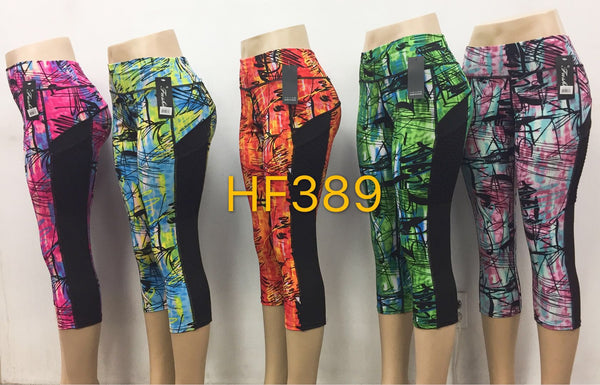 Capri Sports Yoga Gym Workout Legging Pant, HF389 - OPT FASHION WHOLESALE