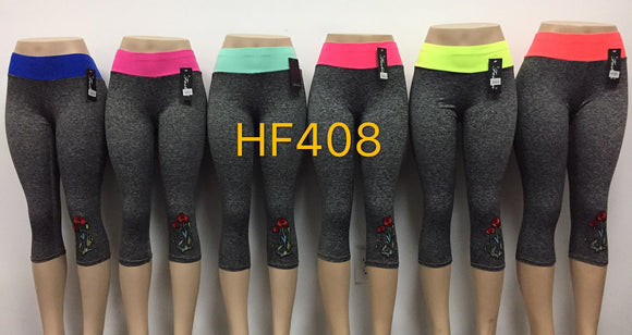 Capri Sports Yoga Gym Workout Legging Pant, HF408 - OPT FASHION WHOLESALE
