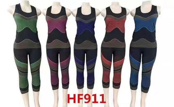 2 Piece Workout Sports Yoga Outfits Gym Legging And Tank Top Set HF911