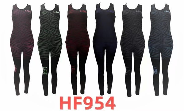 12 Set of 2 Piece Workout Sports Yoga Outfits Gym Legging And Tank Top Set HF954