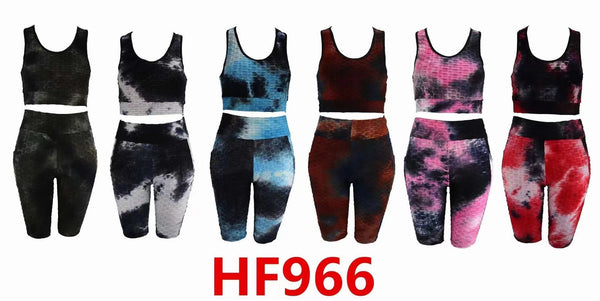 12 Sets of 2 Piece Workout Sports Yoga Outfits Gym Legging/Shorts And Tank Top Set HF966