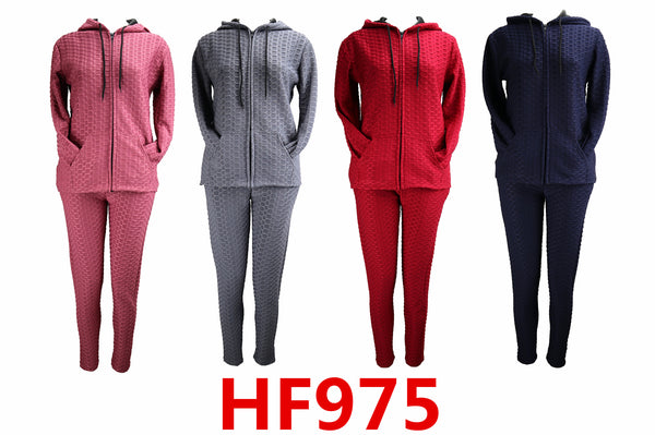 Fleece Lining Warm Hoodie Top And legging Pants Set HF975