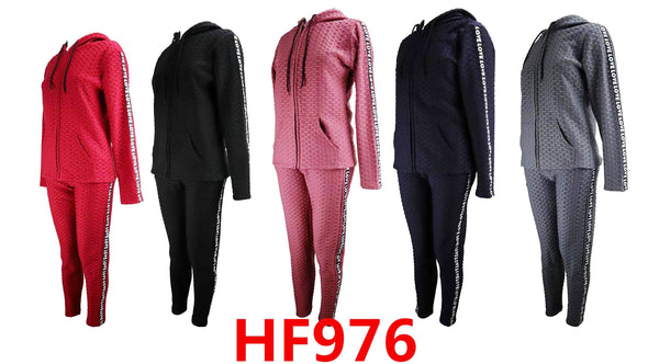 Lining Warm Hoodie Top And legging Pants Set HF976