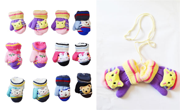 Wholesale Baby Knit Magic Mittens Gloves With Fun Animals GK55047 - OPT FASHION WHOLESALE