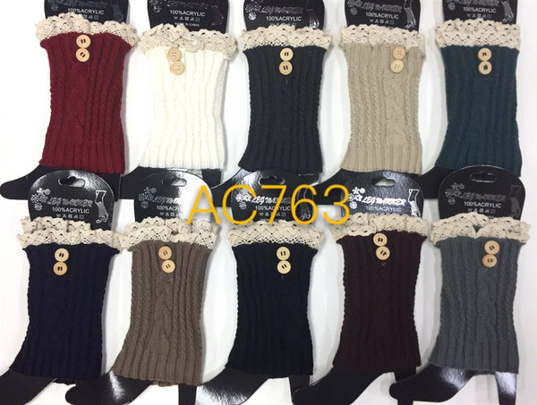 Wholesale Cable Knit Short Leg Warmers Boot Cuffs AC763 - OPT FASHION WHOLESALE