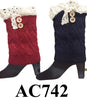 Cable Knit Button Short Leg Warmers Boot Cuffs AC742 - OPT FASHION WHOLESALE