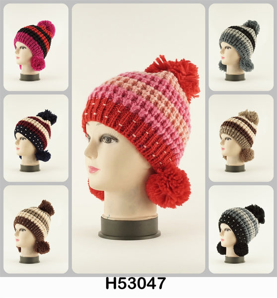 Wholesale Hand Knit Crochet Multi Color Hat H53047 - OPT FASHION WHOLESALE