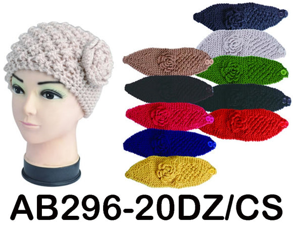 Handmade Headwear Flower Crochet Knit Headwrap Headband AB296 - OPT FASHION WHOLESALE