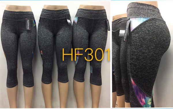 NYC Wholesale Yoga Gym Capri Sports Leggings, HF301 - OPT FASHION WHOLESALE