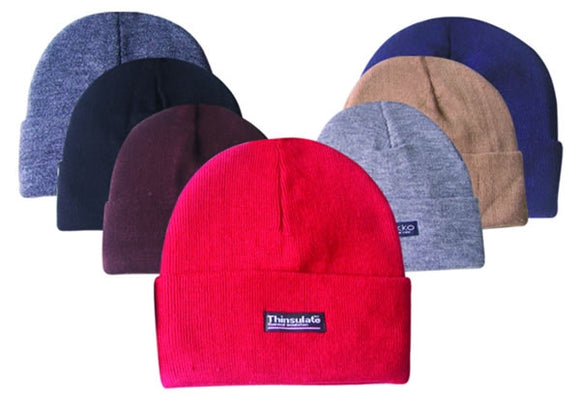 Warm Long Cuffed Beanie Skull Insulated Ski Hats W/Fur Lining AA343 - OPT FASHION WHOLESALE
