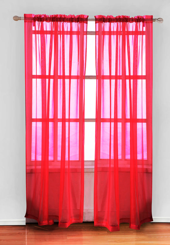 Elegance Sheer Voile Rod Pocket Window Curtain Panel, 81010 - OPT FASHION WHOLESALE