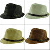 Wholesale Natural Straw Fedora Hats Unisex H59351 - OPT FASHION WHOLESALE