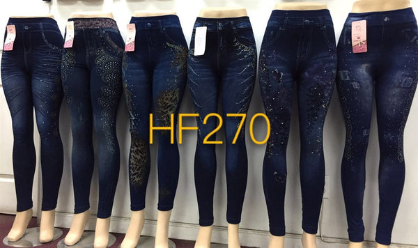 NYC Wholesale Lady Girls Jean Leggings Pants Knickers, HF270 - OPT FASHION WHOLESALE