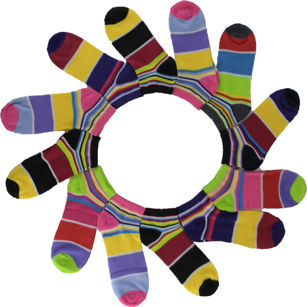Wholesale 12 Pairs Lady Girls Ankle Socks Low Cut Assorted Colors S18354 - OPT FASHION WHOLESALE